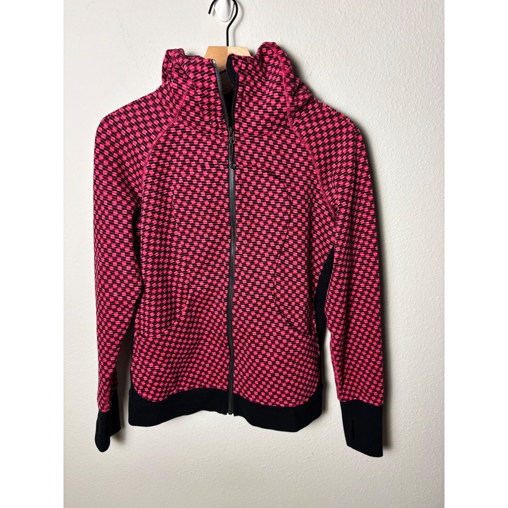 Lululemon Scuba Hoodie III Deep Dive Berry Rumble Black Size 8 Zip Up Jacket